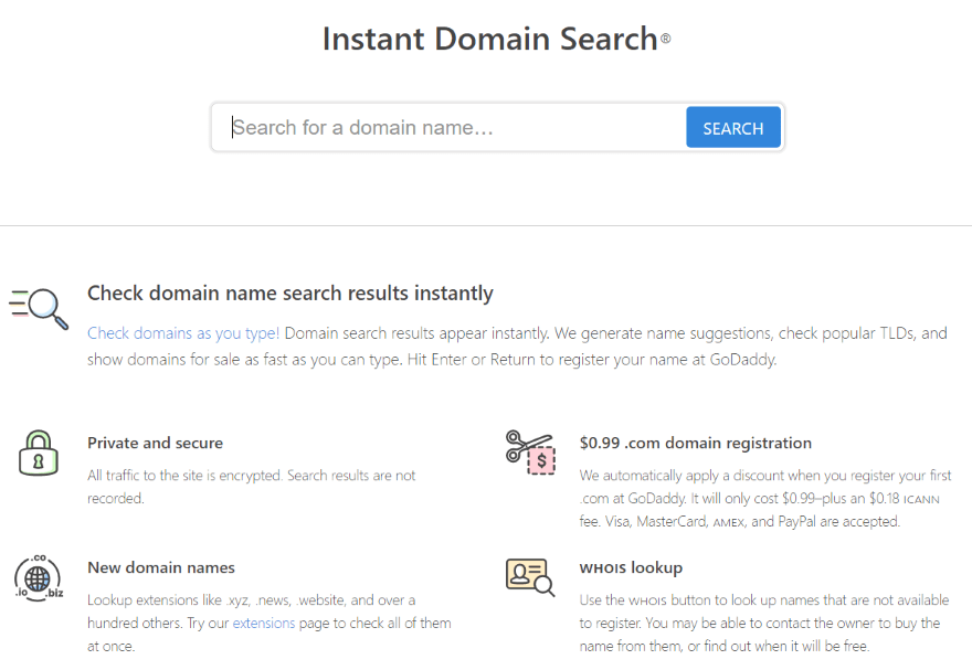 2 Instant Domain Search