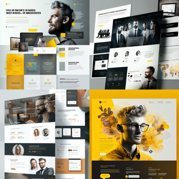 Webdesign réalisé par l'IA Midjourney