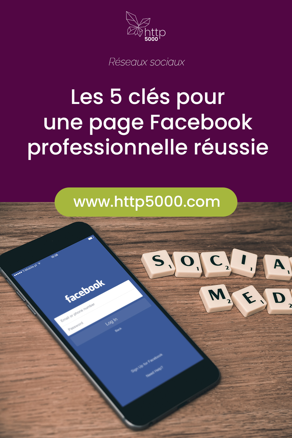 Pinterest template page fb