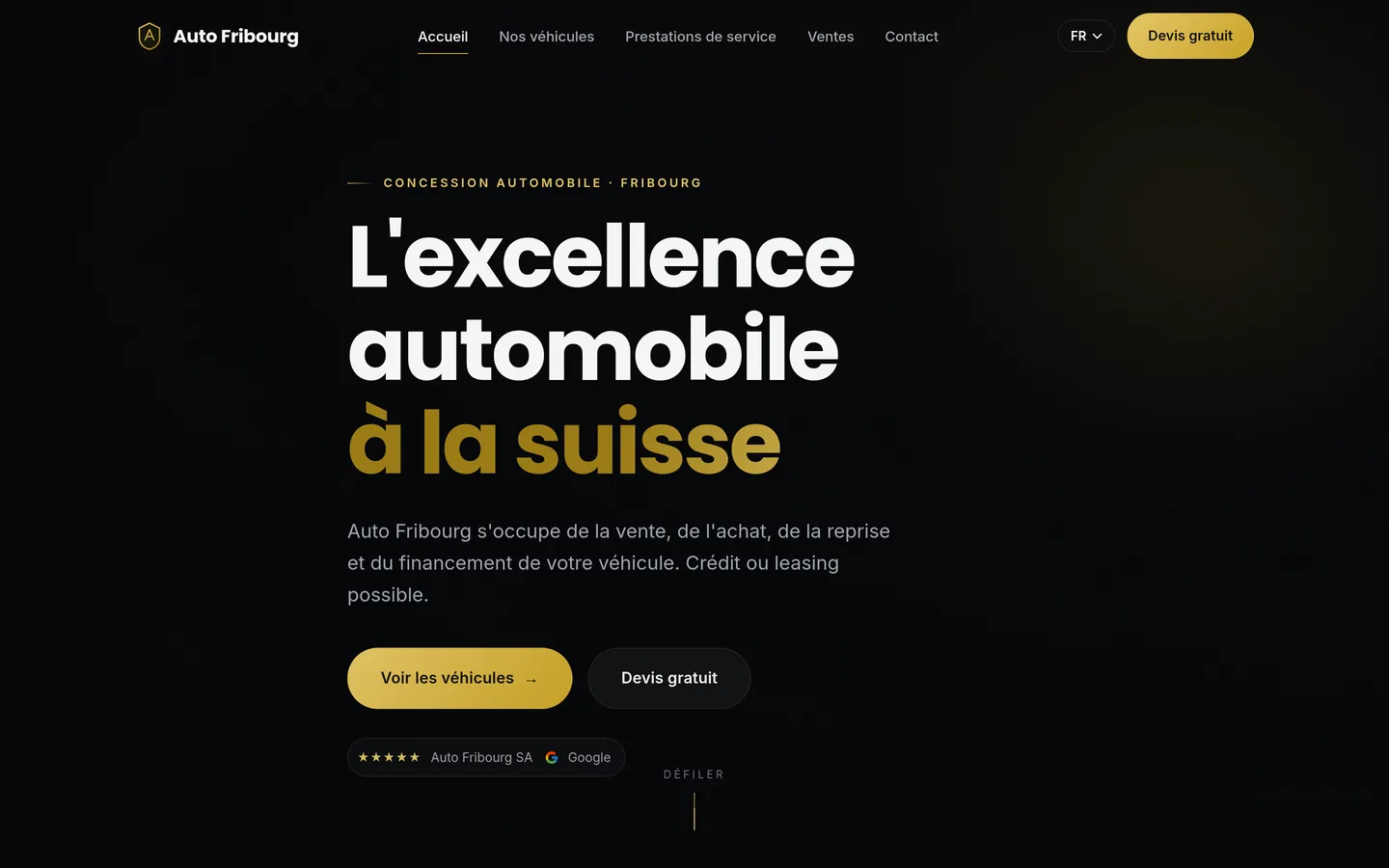 Site réalisé pour Auto Fribourg