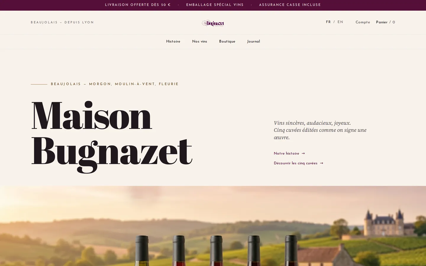 Site réalisé pour Maison Bugnazet